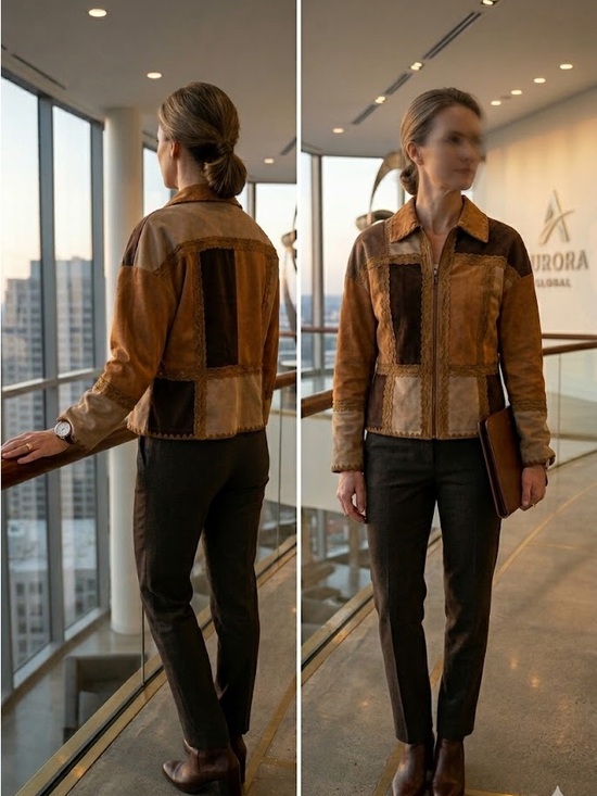 Miss Me Jackets & Blazers - Miss Me Patchwork Leather Jacket in Brown and Tan